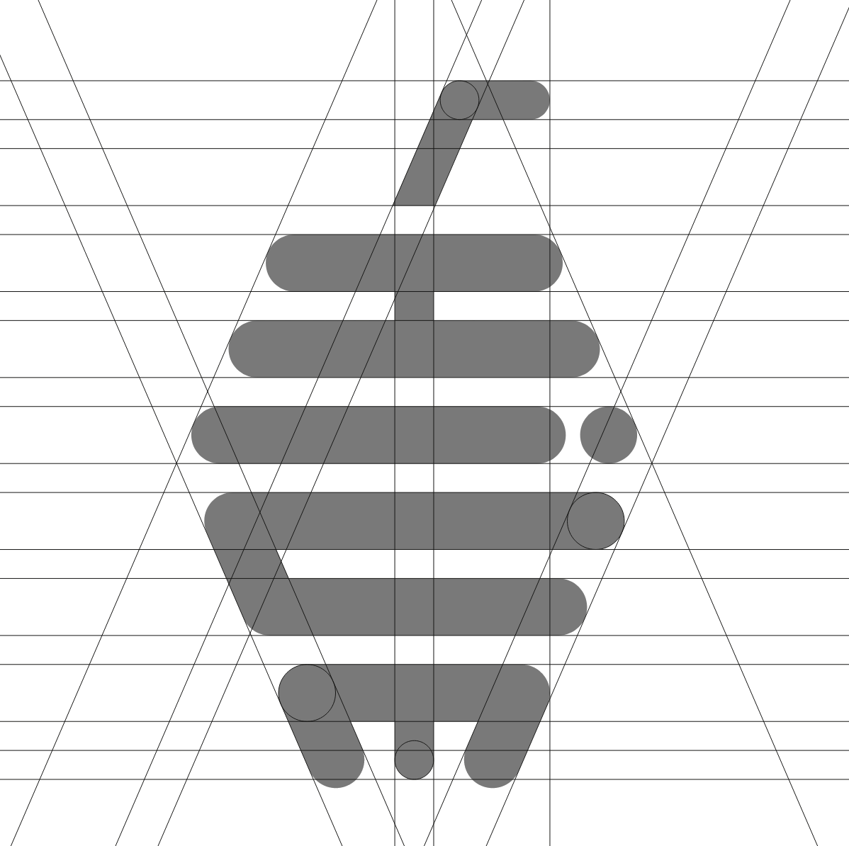 the hive logo mit konstruktionslinien
